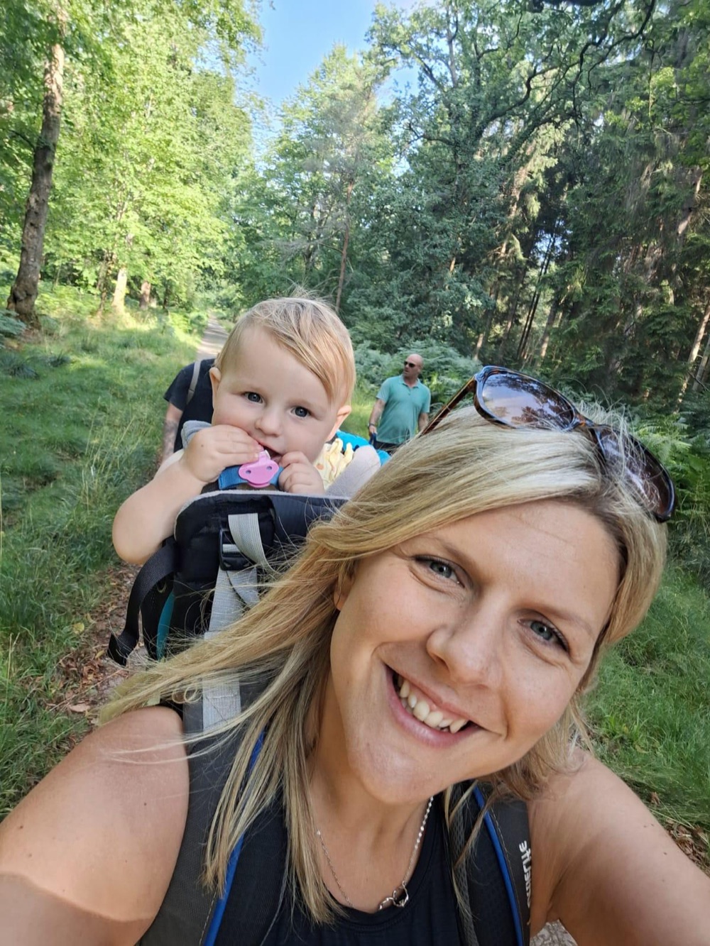 One of the founders' sisters, who works in neurodiversity support, out walking with her family